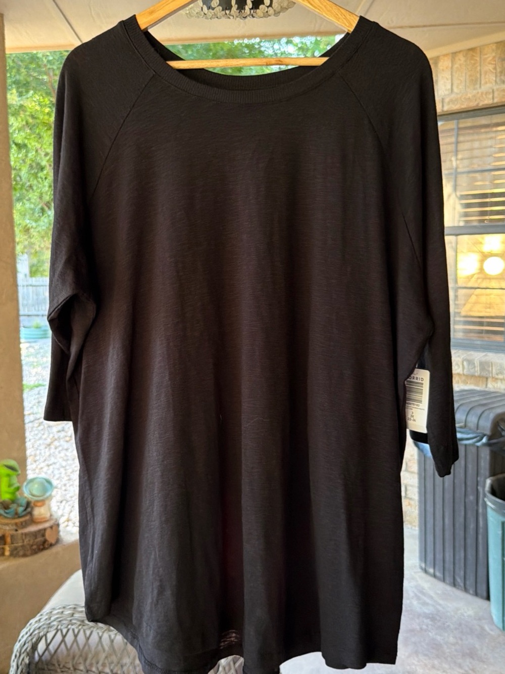 NWT torrid Black 3/4 Sleeve Tunic Tee